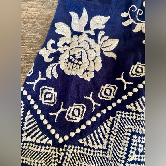 Johnny Was Blue Embroidered Kimono-style Open Front Cardigan - Picture 3 of 15